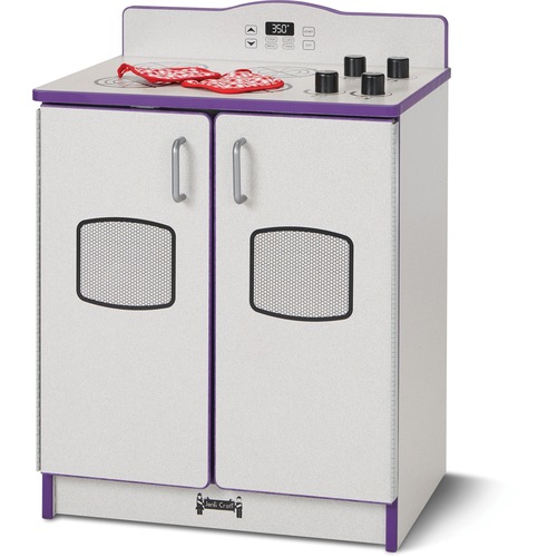 Jonti-Craft, Inc. Play Kitchen Stove, Purple Edge, 20"Wx15"Dx27"H, Gray