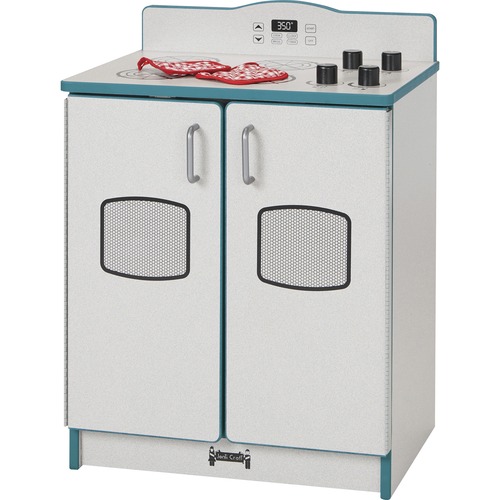 Jonti-Craft, Inc. Play Kitchen Stove, Teal Edge, 20"Wx15"Dx27"H, Gray