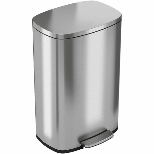 HLS Commercial Trash Can, 13 Gal, 16-7/10"Wx13"Lx25-1/2"H, Silver