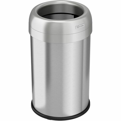 HLS Commercial Trash Can, 13 Gal, Round, 14-1/4"Wx14-1/4"Lx24-1/2"H, Silver