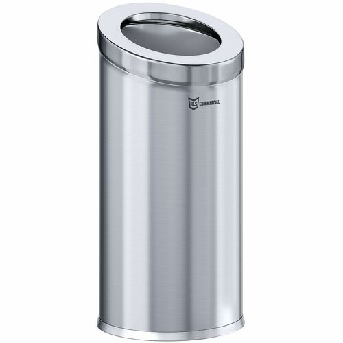 HLS Commercial Trash Can, 15 Gallon, 14-9/10"Wx14-9/10"Lx31-1/2"H, Silver