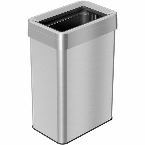 HLS Commercial Trash Can, 16 Gal, 10-1/4"Wx16"Lx25-3/10"H, Silver