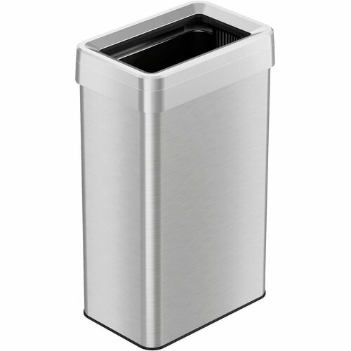 HLS Commercial Trash Can, 18 Gal, 10-1/4"Wx16"Lx28-1/2"H, Silver