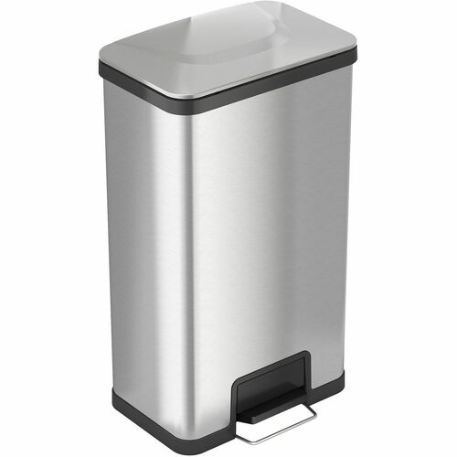 HLS Commercial Trash Can, 18 Gallon, 16-1/2"Wx11-1/5"Lx28-2/5"H, Silver