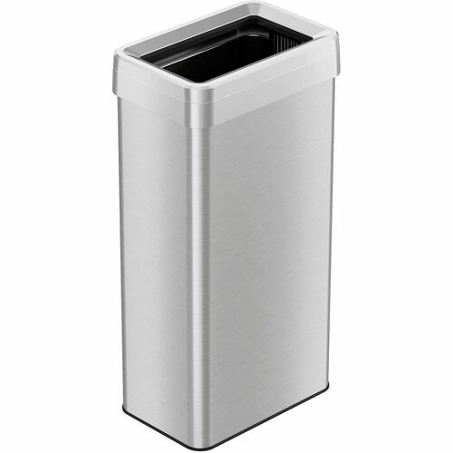 HLS Commercial Trash Can, 21 Gal, 10-1/4"Wx16"Lx33"H, Silver