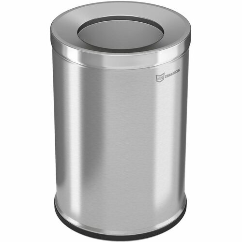 HLS Commercial Trash Can, 26 Gallon, 18-9/10"Wx18-9/10"Lx28-7/10"H, Silver
