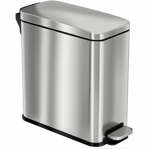 HLS Commercial Trash Can, 3 Gallon, 6-1/2"Wx15"Lx13-3/4"H, Silver
