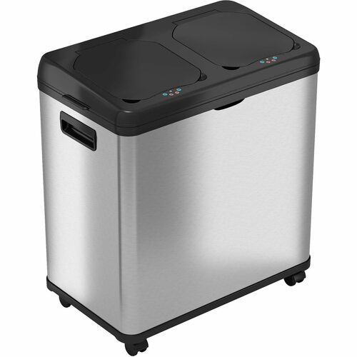 HLS Commercial Trash Can, Sensor, 13-9/10"Wx23-1/10"Lx22"H, Silver