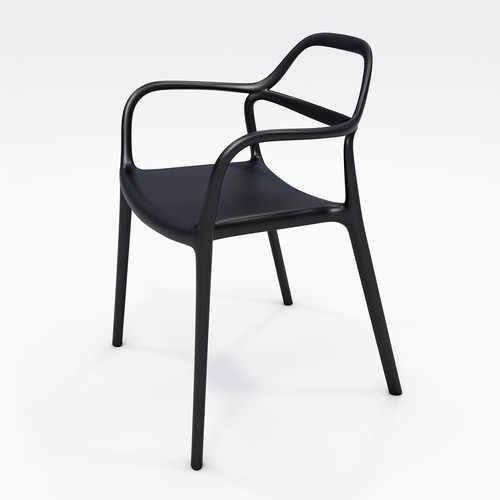 KFI Seating Chair, Dali, In/Out, 22-3/4"Wx21-1/4"Dx30-1/2"H, Black