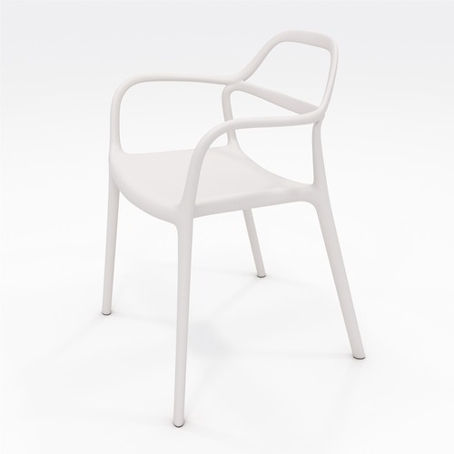 KFI Seating Chair, Dali, In/Out, 22-3/4"Wx21-1/4"Dx30-1/2"H, White
