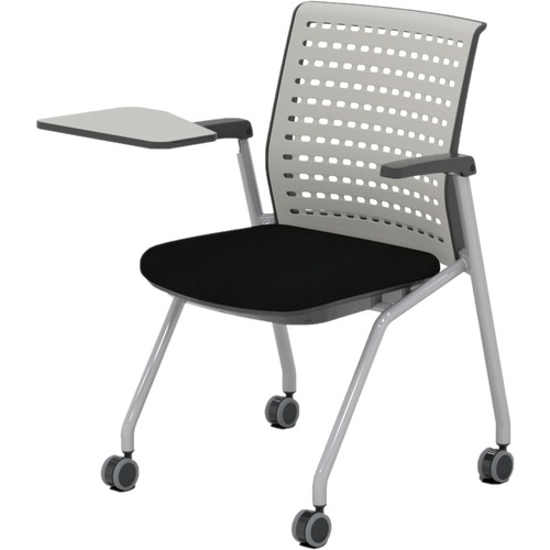 Safco Chair,w/Tablet,24"x26-3/4"x33",2/CT,GY Flex Back/BK Seat