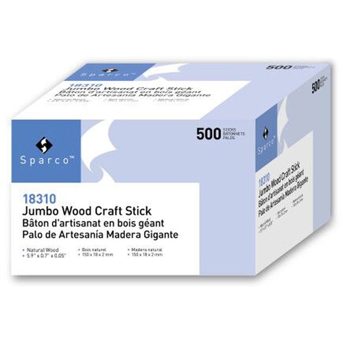 Chenille Kraft Wood Jumbo Craft Sticks, Natural, 500/Box