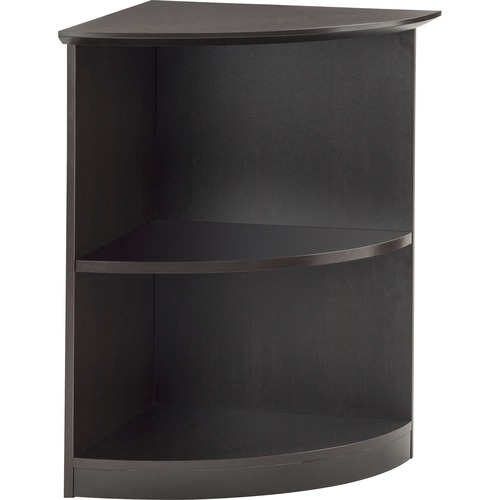 Safco Bookcase,2-Shelf,1/4 Round,20"x20"x29-1/2",Mocha