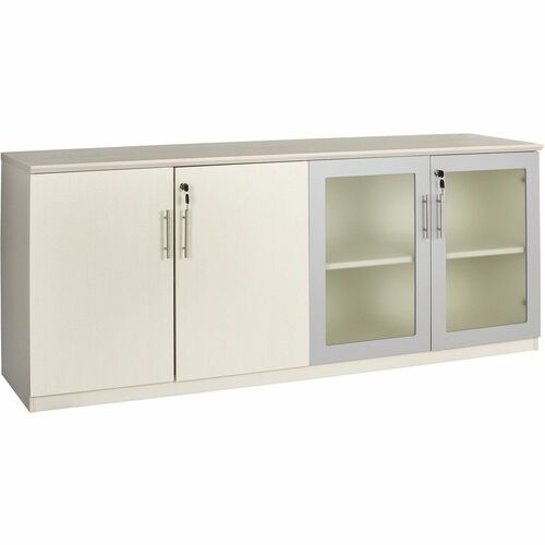 Safco Cabinet,Low Wall,w/Doors,72"x20"x29-1/2",Textured Sea Salt