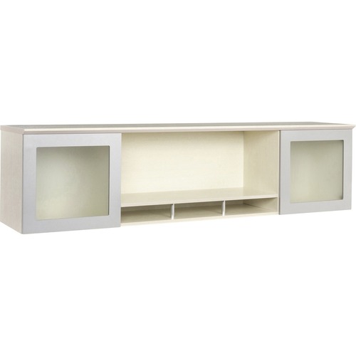 Safco Hutch,w/Glass Doors,63"x15"x18-1/4",Textured Sea Salt