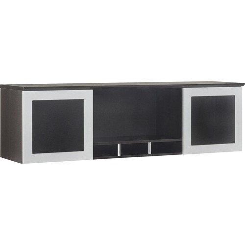 Safco Hutch,w/Glass Doors,72"x15"x18-1/4",Mocha