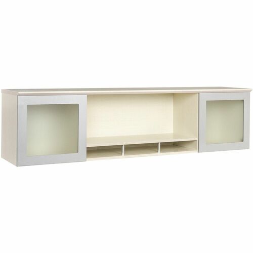 Safco Hutch,w/Glass Doors,72"x15"x18-1/4",Textured Sea Salt