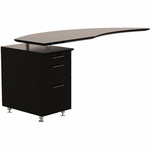 Safco Return,Curved,Left,w/P/B/F Ped,63"x24"29-1/2",Mocha