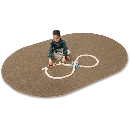 Carpets for Kids Rug,Anti-static,Nylon,KIDplyBack,Oval,7'6"x12',Sahara