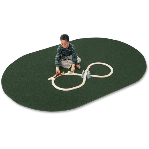 Carpets for Kids Rug,Anti-static,Nylon,KIDplyBack,Oval,7'6"x12',Emerald