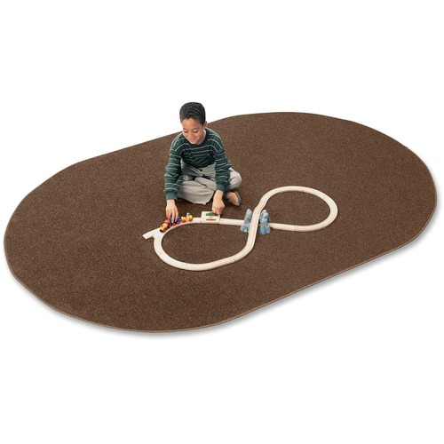 Carpets for Kids Rug,Anti-static,Nylon,KIDplyBack,Oval,7'6"x12',Mocha