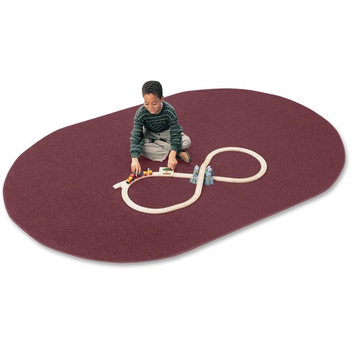 Carpets for Kids Rug,Anti-static,Nylon,KIDplyBack,Oval,7'6"x12',Cranberry