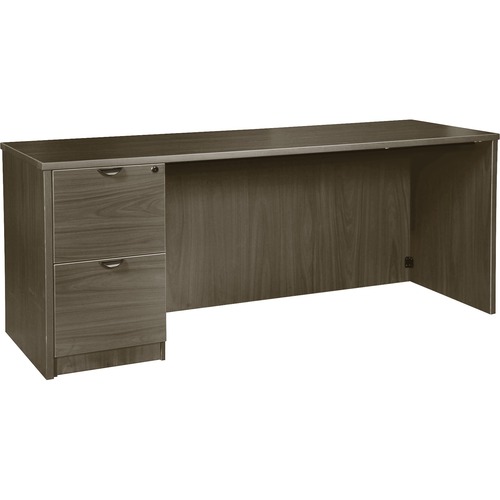 Lorell Left-pedestal Credenza, File/File, 66"x24"x29", Gray Elm