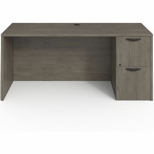 Lorell Right-pedestal Credenza, File/File, 66"x24"x29", Gray Elm