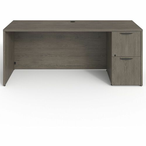Lorell Right-pedestal Credenza, File/File, 72"x24"x29", Gray Elm