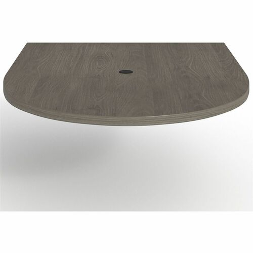 Lorell Tabletop, Half-racetrack, Modular, 60"x48"x1-1/2", Gray Elm
