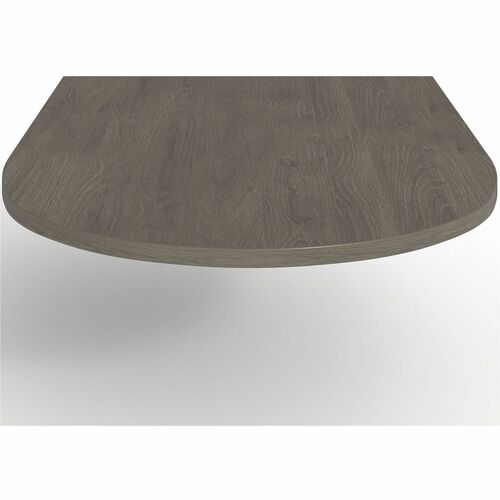 Lorell Tabletop, Half-racetrack, Modular, 72"x48"x1-1/2", Gray Elm