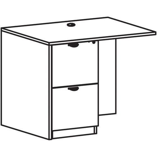 Lorell Left Return, F/F, 42"Wx24"Dx29"H, Gray Elm