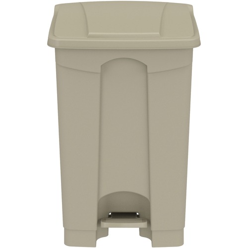 Safco Trash Receptacle,Step-On,12 Gal,15-3/4"x16"x23-3/4",Tan