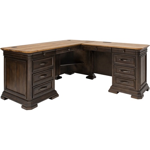 Martin Furniture Desk, Right Return, Dark Roast