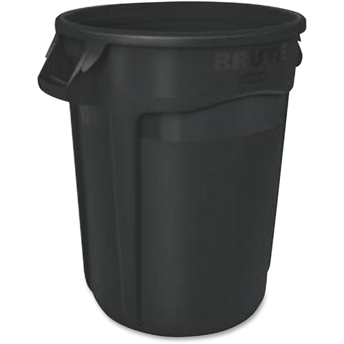 Rubbermaid Commercial Products Brute Container, No Lid, Venting Channels, 10 Gal, 6/CT, BK