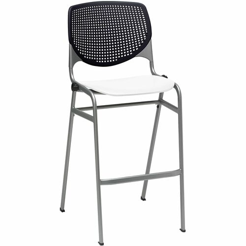 KFI Seating Barstool, Stack, 23"x22"x46-1/2", Black/White