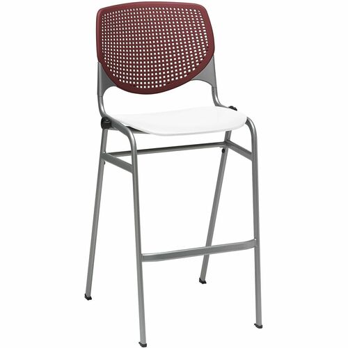 KFI Seating Barstool, Stack, 23"x22"x46-1/2", Burgundy/White