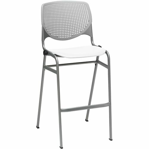 KFI Seating Barstool, Stack, 23"x22"x46-1/2", Light Gray/White