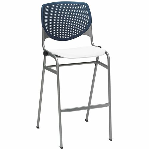 KFI Seating Barstool, Stack, 23"x22"x46-1/2", Navy/White