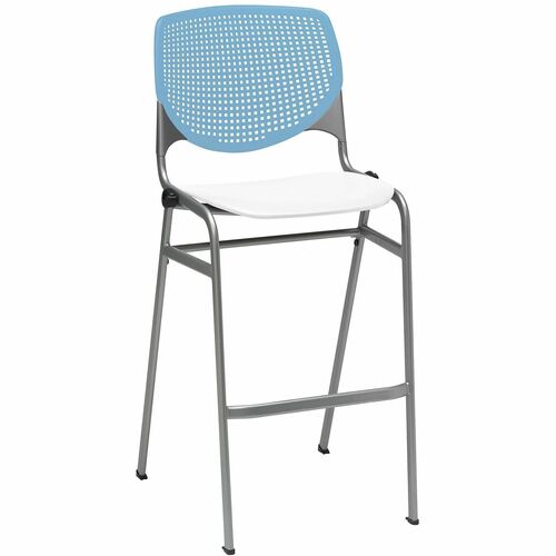 KFI Seating Barstool, Stack, 23"x22"x46-1/2", Sky Blue/White