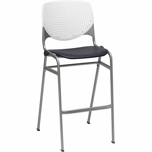 KFI Seating Barstool, Stack, 23"x22"x46-1/2", White/Black