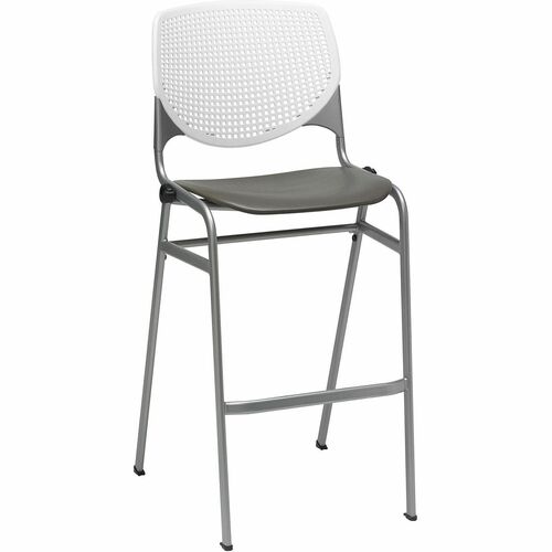 KFI Seating Barstool, Stack, 23"x22"x46-1/2", White/Brownstone