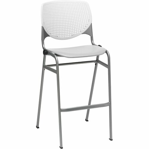 KFI Seating Barstool, Stack, 23"x22"x46-1/2", White/Light Gray