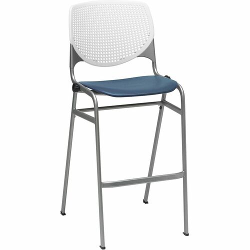 KFI Seating Barstool, Stack, 23"x22"x46-1/2", White/Navy