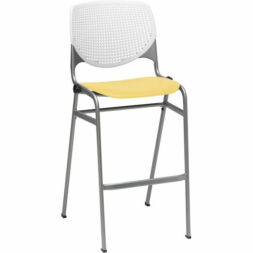 KFI Seating Barstool, Stack, 23"x22"x46-1/2", White/Yellow