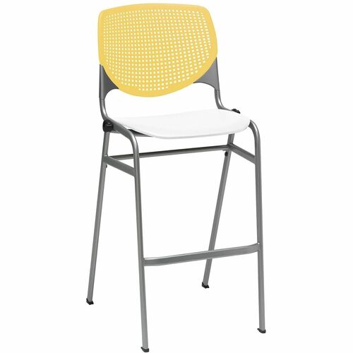 KFI Seating Barstool, Stack, 23"x22"x46-1/2", Yellow/White