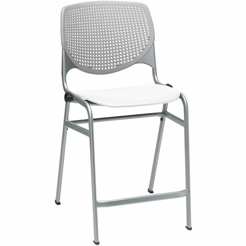 KFI Seating Stool, Counter, 21-1/4"x21-1/2"x41-1/2", Light Gray/White