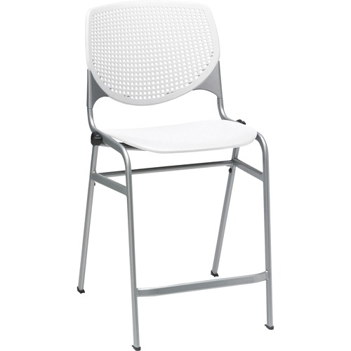 KFI Seating Stool, Counter, 21-1/4"x21-1/2"x41-1/2", White