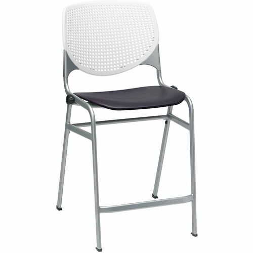KFI Seating Stool, Counter, 21-1/4"x21-1/2"x41-1/2", White/Black
