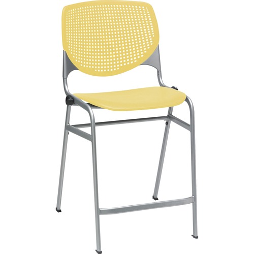 KFI Seating Stool, Counter, 21-1/4"x21-1/2"x41-1/2", Yellow